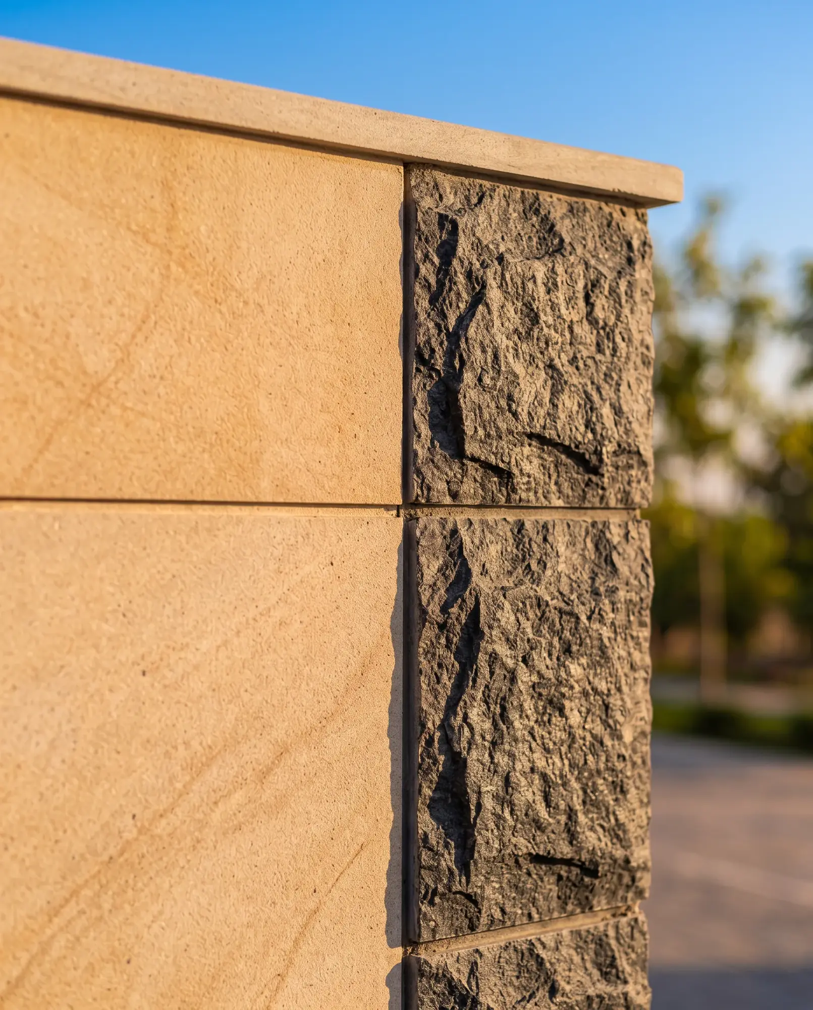 Sandstone & split-face stone — artist's impression