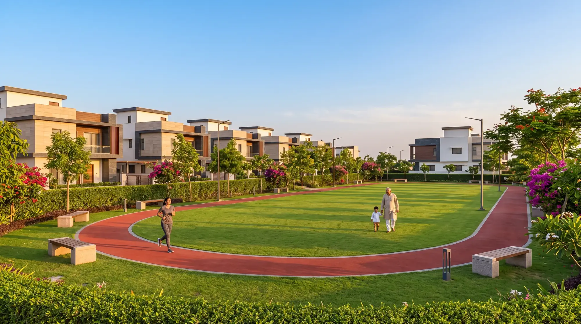 Central park and jogging track — artist's impression